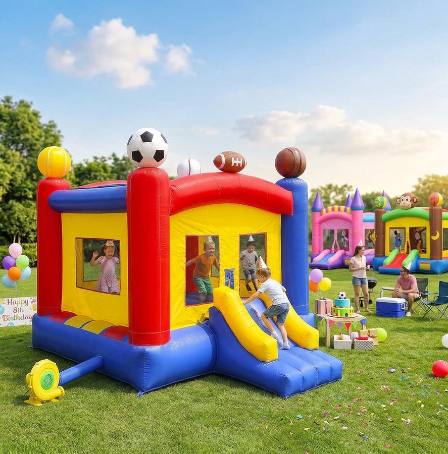 Sports Bounce House at a school carnival